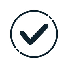 Design Illustration graphic of check mark icon with glyph style. Suitable for UI, mobile design, web design, etc.