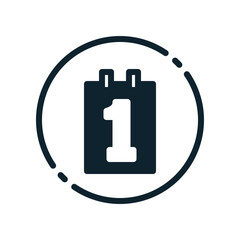 Design Illustration graphic of the first of the month icon with glyph style. Suitable for UI, mobile design, web design, etc.