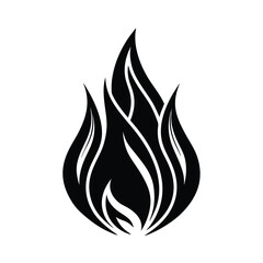 Fiery black flame silhouette abstract design