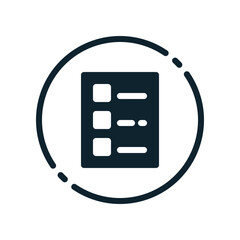 Design Illustration graphic of list to do icon with glyph style. Suitable for UI, mobile design, web design, etc.
