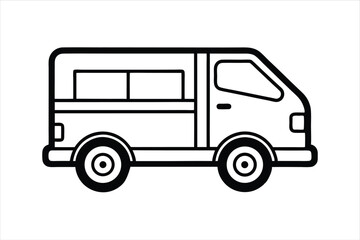 Simple Vector Illustration of a Truck for Logistics and Shipping