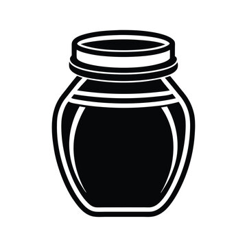 recommend clip art: Glass jar silhouette honey preserve container