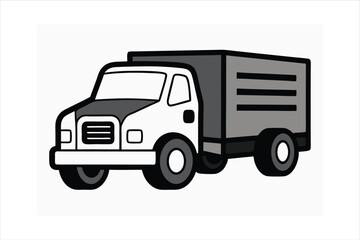 Obraz premium Truck Vector Art Icon Representing Modern Transportation and Logistics