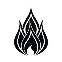 Abstract black flame silhouette design element