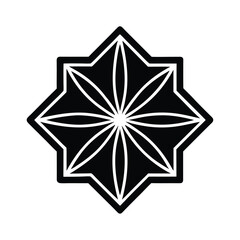 Fototapeta premium Eight pointed star geometric silhouette design