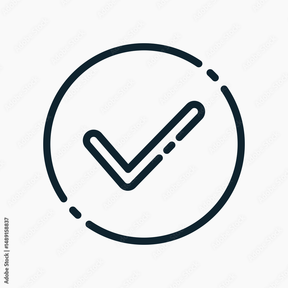 Poster design illustration graphic of check mark icon with line style. suitable for ui, mobile design, web 