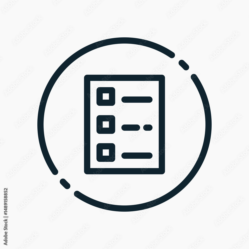 Aufkleber design illustration graphic of list to do icon with line style. suitable for ui, mobile design, web 