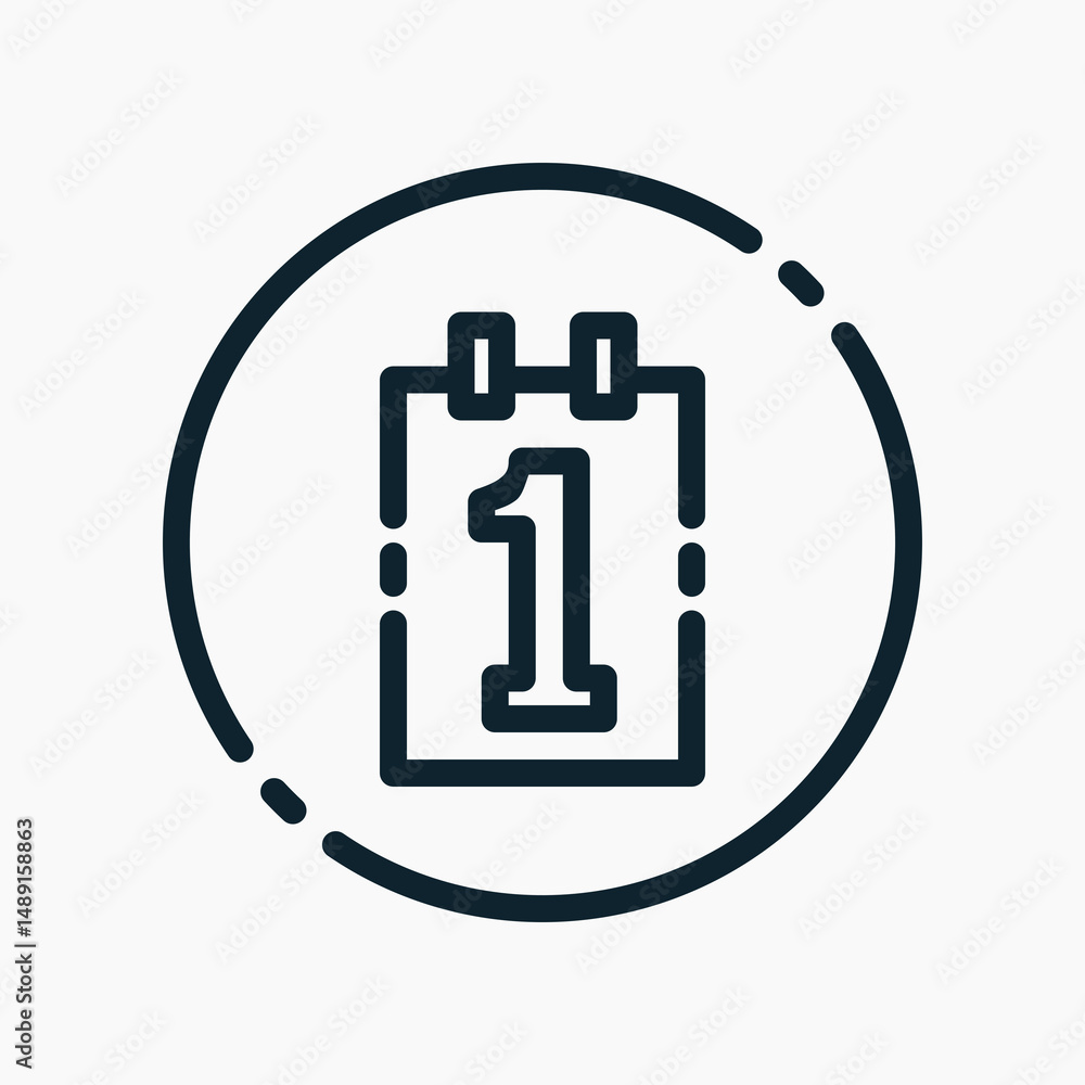 Poster design illustration graphic of the first of the month icon with line style. suitable for ui, mobile 