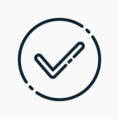 Design Illustration graphic of check mark icon with line style. Suitable for UI, mobile design, web design, etc.