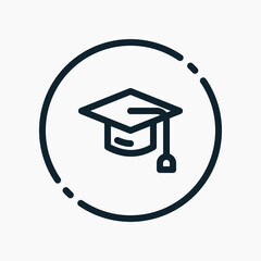 Design Illustration graphic of toga hat icon with line style. Suitable for UI, mobile design, web design, etc.