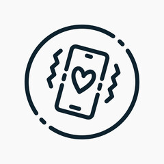 Design Illustration graphic of Love Buzz Notification icon with line style. Suitable for UI, mobile design, web design, etc.