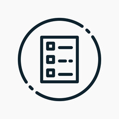 Design Illustration graphic of list to do icon with line style. Suitable for UI, mobile design, web design, etc.