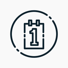 Design Illustration graphic of the first of the month icon with line style. Suitable for UI, mobile design, web design, etc.