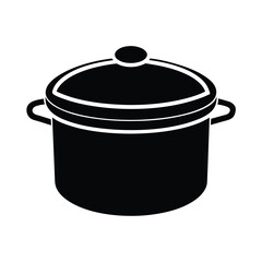 Cooking pot silhouette kitchenware icon design