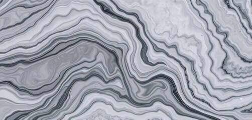 Obraz premium Fluid acrylic gray waves, marble texture stains, marble, stylish
