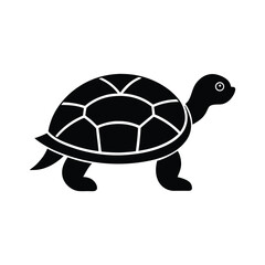 Black silhouette tortoise shell reptile icon