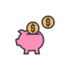 Pink Piggy Bank Illustrating Financial Savings And Investment Success