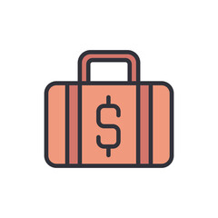 Stylized Illustration Of A Briefcase Adorned With A Prominent Dollar Sign