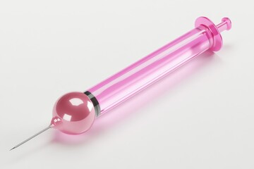Pink glass syringe with a round bulb