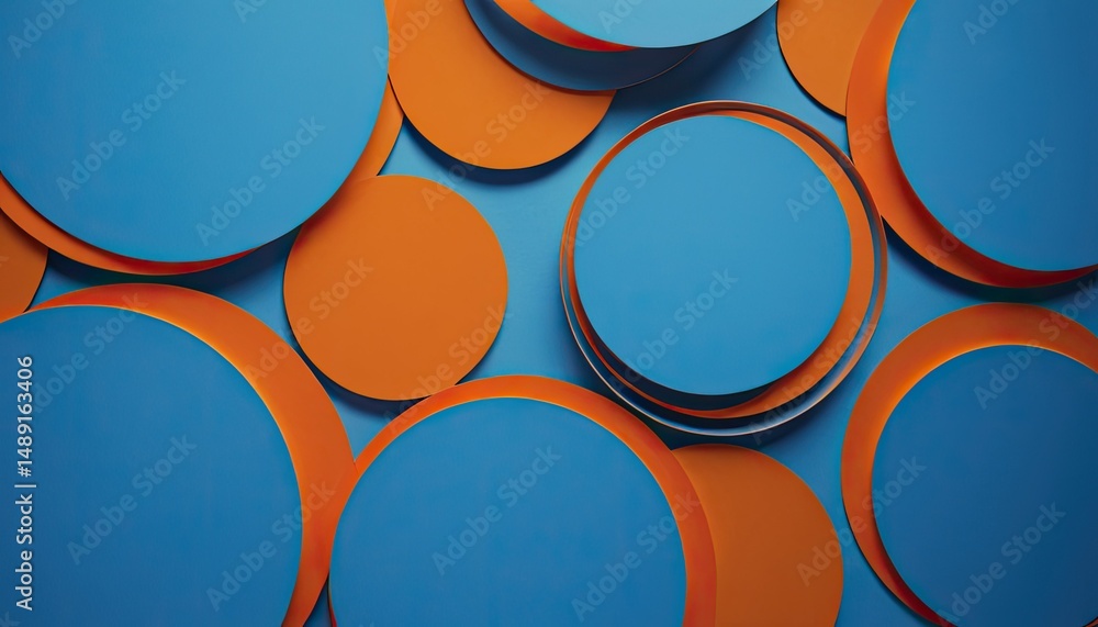 Poster abstract background from geometric circles and another shapes 3