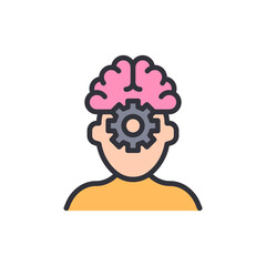 Creative Thinking Concept With Brain Gear Mechanism Illustration