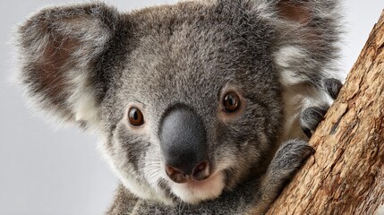 Naklejka premium Cute Koala on White Background - Professional Stock Photo