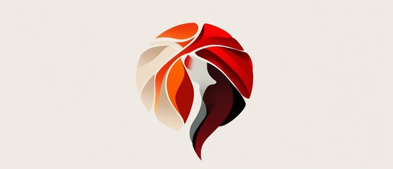 Obraz premium Abstract image with layered petal-like shapes in gradients of red and beige