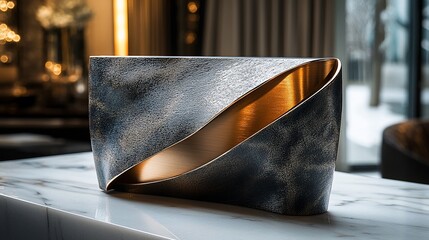Abstract metal sculpture, artful design