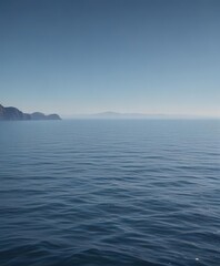 Obraz premium Subtle light blue to deep blue gradient, mimicking tranquil sea , image, blue, peaceful