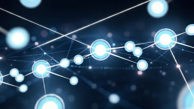 Technology connection digital data and big data concept. Abstract lines and dots connect background. futuristic shape. Computer-generated abstract background. 3D rendering.