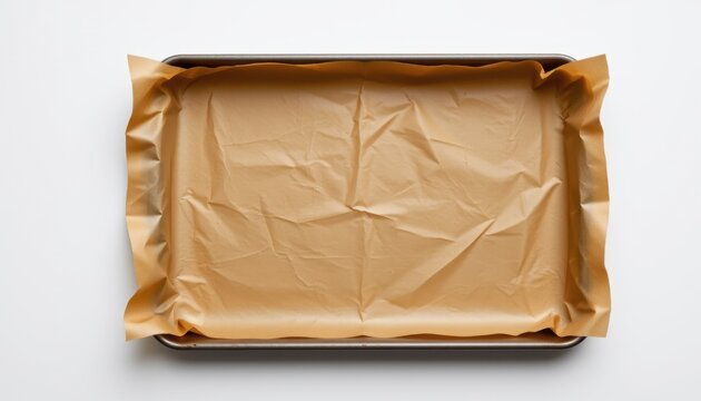 Baking preparation with parchment paper kitchen food setup indoor top-down view culinary technique