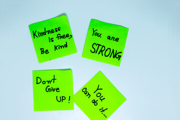 motivational words on sticky notes