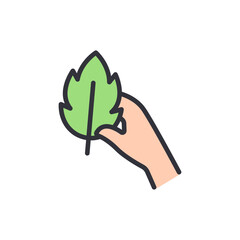 Person Holding A Fresh Green Leaf In Hand With Transparent Background