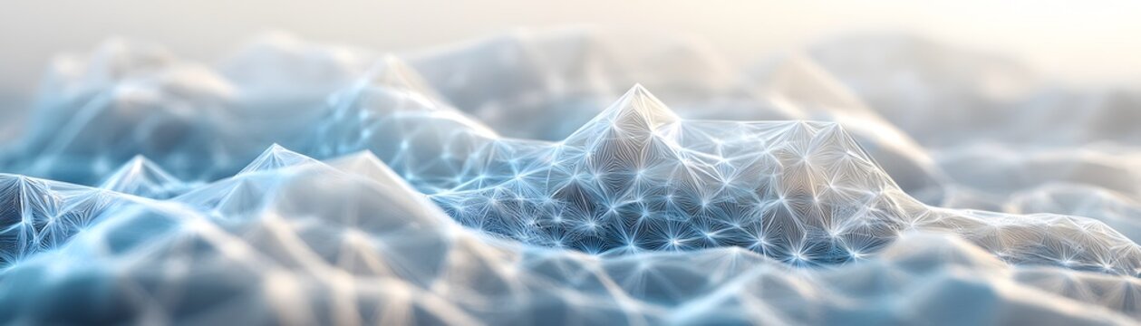 Abstract digital rendering of mountain peaks