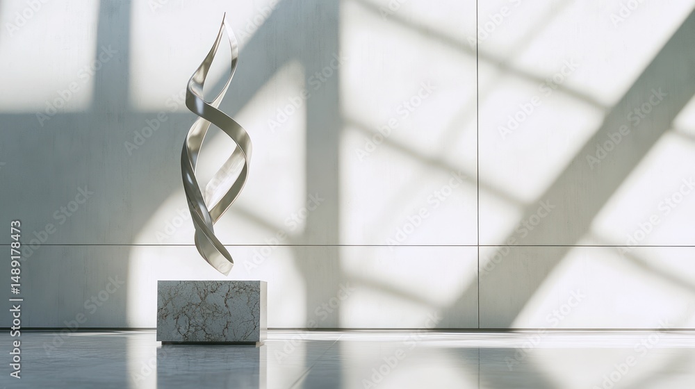 Poster sculptural elegance: interplay of light and form in modern architecture backdrop