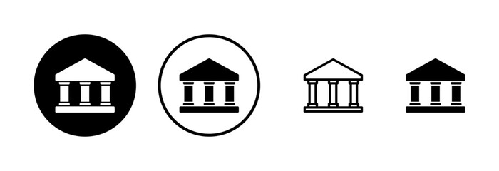 Bank icon logo design. Bank sign and symbol, museum, university