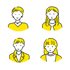 笑顔の女性イラストのアイコン