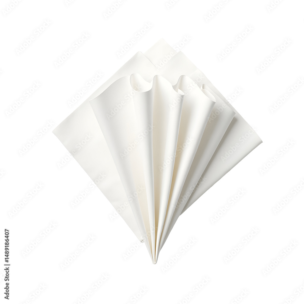 Poster elegant fanshaped folded paper with delicate crispy texture and symmetrical design for creative conc