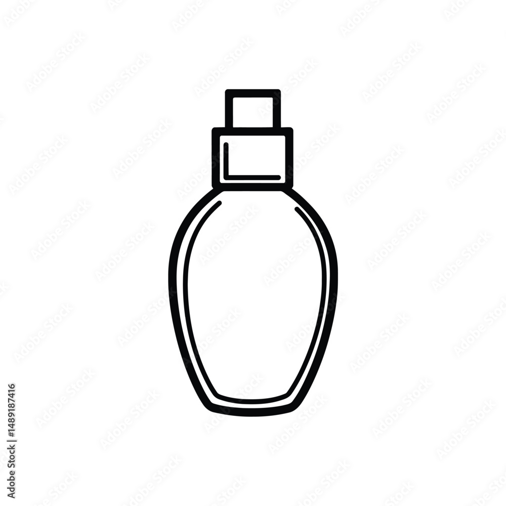 Poster minimalist outline reveals a sleek container with a rectangular top, showcasing a transparent backgr