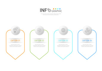 Infographic design with 4 steps of presentation workflow options