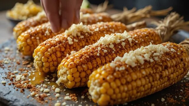Elote: Mexican Street Corn with Cheese and Chili Powder