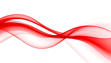 Fluid red wave design with soft curves on a transparent background. transparent background
