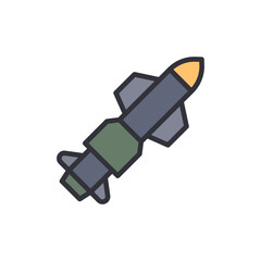 Stylized Missile Vector Illustration On Transparent Display For Presentation