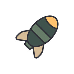 Cartoon Rocket Illustration Symbolizing Space Exploration And Technology