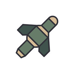 Simple Graphic Illustration Of A Missile In A Geometric Style
