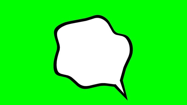 Green screen animation of speech bubbles. A chat cloud suitable for comics.