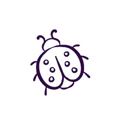 Obraz premium Cute Hand Drawn Ladybug Icon for Springtime and Garden Insect Designs
