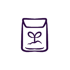 Sketch Icon of Plant Seed Packet for Organic Gardening Design