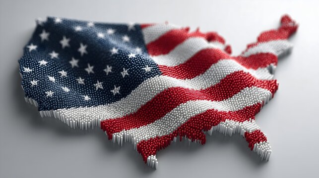 Celebrate national pride with a creative display of the American flag over the map of the United States during patriotic holidays