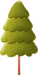 Tree isolated texture style concept illustration.